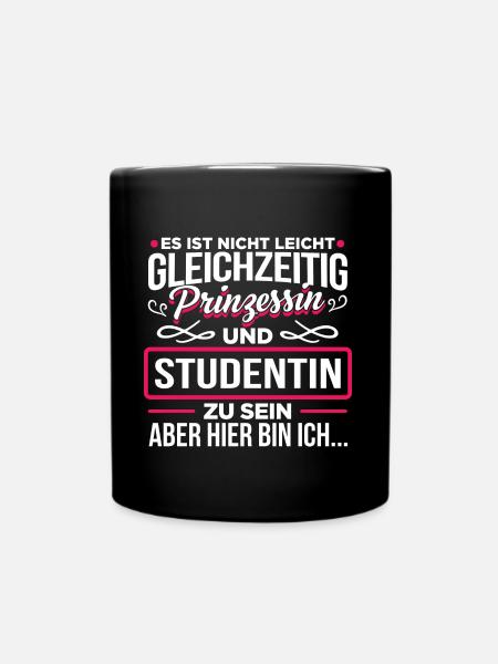 STUDENTIN - Prinzessin - Tasse einfarbig - Schwarz