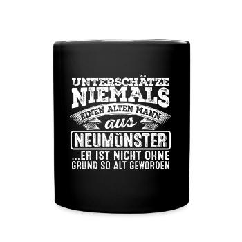 Der alte Mann aus NEUMÜNSTER - Tasse einfarbig - Schwarz - Vorne