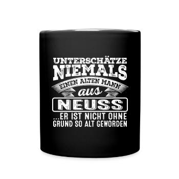 Der alte Mann aus NEUSS - Tasse einfarbig - Schwarz - Vorne