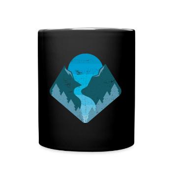 Trail in the sunset | Nature hiking - Full Colour Mug - black - Front