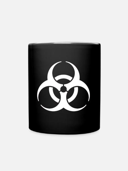 Biohazard-virussairaus orgaanisen symbolin merkki lahja - Yksivärinen muki - musta