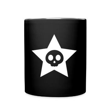 Stern Totenkopf - Tasse einfarbig - Schwarz - Vorne