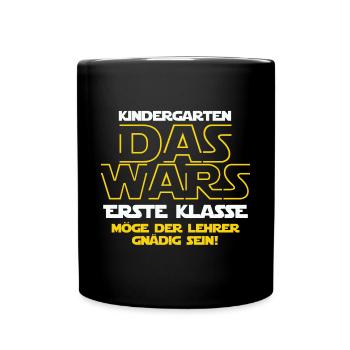 Schulbeginn, Schulanfang, Einschulung, ABC Schütze - Tasse einfarbig - Schwarz - Vorne