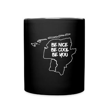 East Frisia silhouette with BE NICE BE COOL BE YOU - Full Colour Mug - black - Front