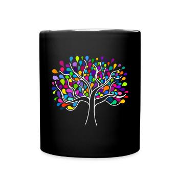 Baum des Lebens - Tasse einfarbig - Schwarz - Vorne
