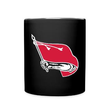Rote Fahne - Tasse einfarbig - Schwarz - Vorne