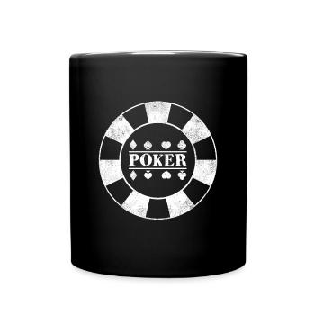 Jeton de carte de poker poker - Mug uni - noir - Devant