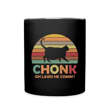 Graphique Cat Chonk Retro Vintage - Mug uni - noir - Devant