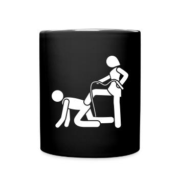 Ehepaar Brautpaar Peitsche Hochzeit - Tasse einfarbig - Schwarz - Vorne