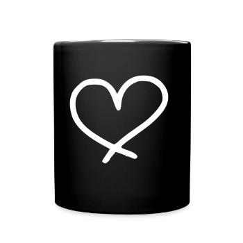 Émoji de coeur esquisse - Mug uni - noir - Devant