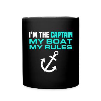 Drôle Mon bateau Mes règles Je suis le capitaine - Mug uni - noir - Devant