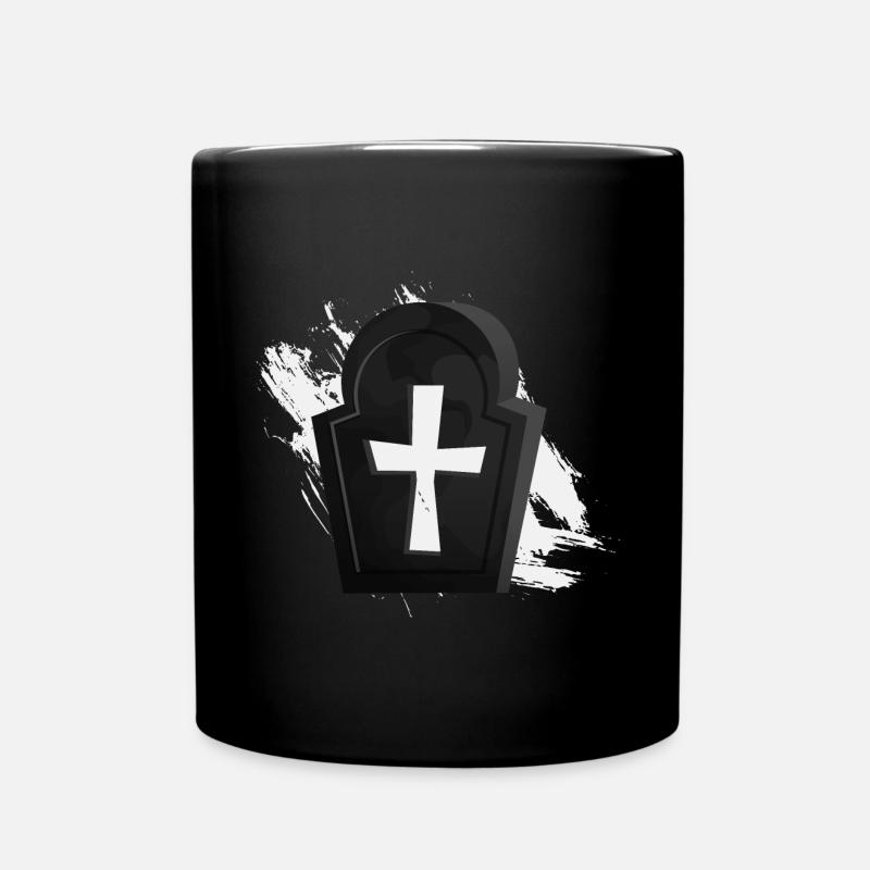 Friedhof Grab Kreuz Grusel Horror - Tasse einfarbig - Schwarz