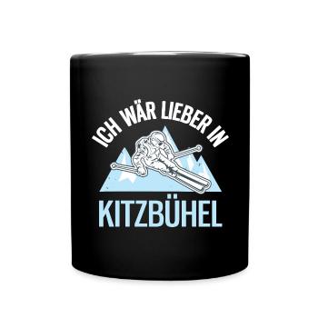 Ich Wär Lieber In Kitzbühel Skifahren Skifahrer - Tasse einfarbig - Schwarz - Vorne