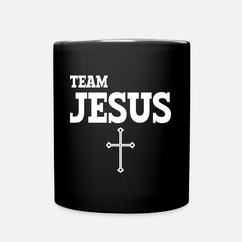 Team Jesus - Kreuz - Tasse einfarbig - Schwarz