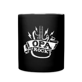 Opa Rockt Gitarre Rentner Gitarrist Musiker - Tasse einfarbig - Schwarz - Vorne