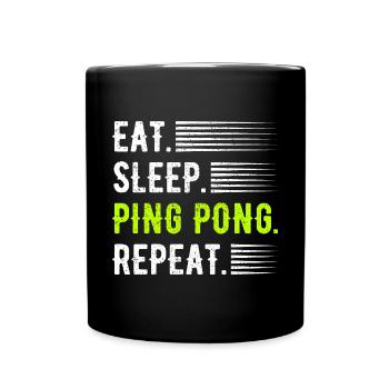 Ping Pong Table Tennis - Full Colour Mug - black - Front