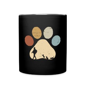 Ich Meine Follower Katze Katzenpfoten Vintage - Tasse einfarbig - Schwarz - Vorne