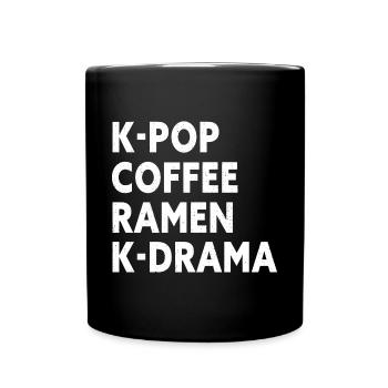 K-Pop Coffee Ramen K-Drama - Tasse einfarbig - Schwarz - Vorne