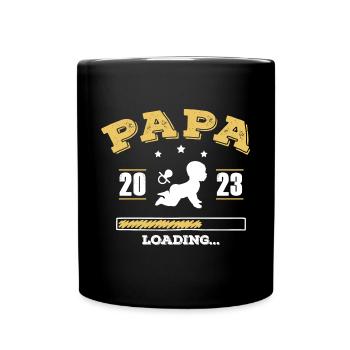 Papa 2023 Loading - Tasse einfarbig - Schwarz - Vorne