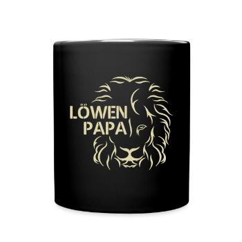Löwenpapa für Pap Vatertagsgeschenk - Tasse einfarbig - Schwarz - Vorne