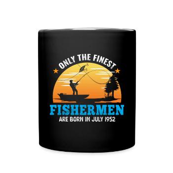 Juillet 1952 - Cadeau du 70e anniversaire. Pêcheur. - Mug uni - noir - Devant