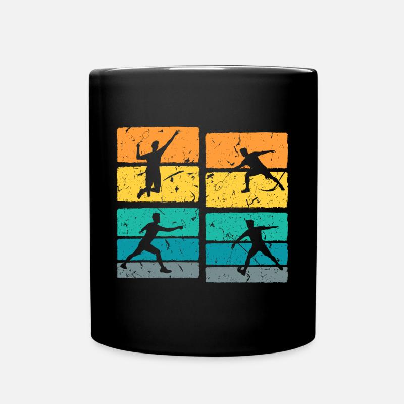 Retro Badminton - Tasse einfarbig - Schwarz