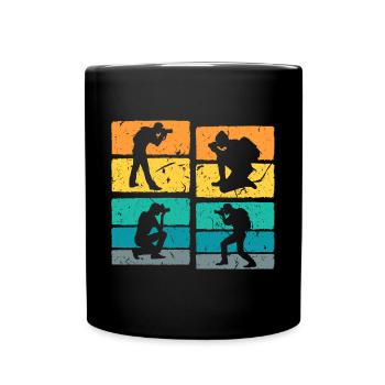 Retro Fotografie für Fotograf Vintage Kamera - Tasse einfarbig - Schwarz - Vorne