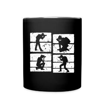 Fotografen Silhouette Camera - Tasse einfarbig - Schwarz - Vorne