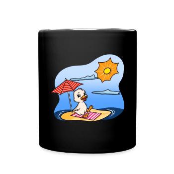Duck Sunbathing - Full Colour Mug - black - Front