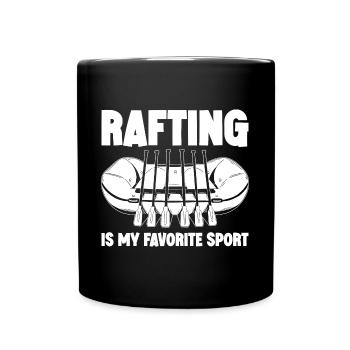 Le rafting est mon sport préféré en bateau dans les montagnes - Mug uni - noir - Devant
