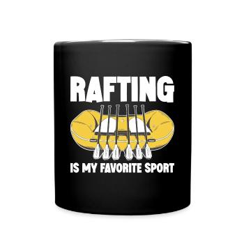 Le rafting est mon sport préféré en bateau dans les montagnes - Mug uni - noir - Devant