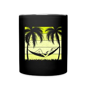 Hängematte Chillen Palmen - Tasse einfarbig - Schwarz - Vorne