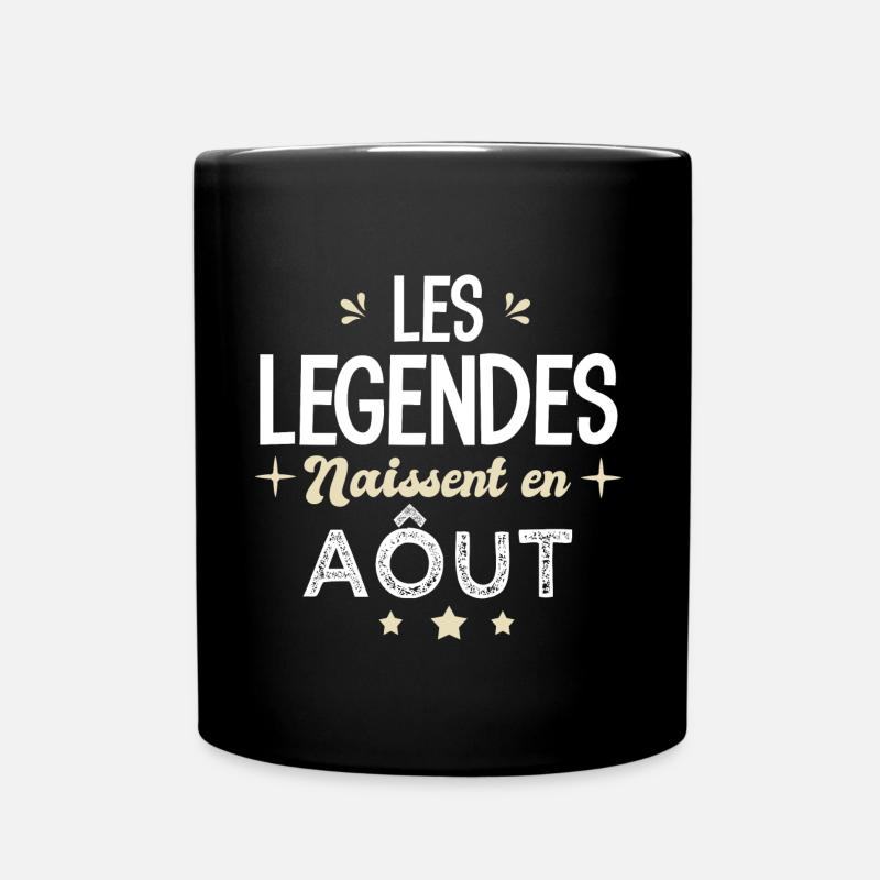 légendes naissent en aout anniversaire - Mug uni - noir