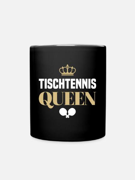 Tischtennis Queen Spruch mit Tischtennisschläger - Tasse einfarbig - Schwarz