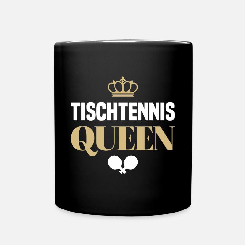 Tischtennis Queen Spruch mit Tischtennisschläger - Tasse einfarbig - Schwarz