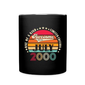 Awesome since July 2000 22nd Birthday Men's Fun - Full Colour Mug - black - Front