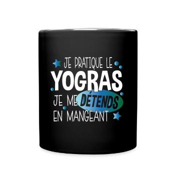 Yogras Yoga Détendre Manger Cadeau Humour Food - Mug uni - noir - Devant