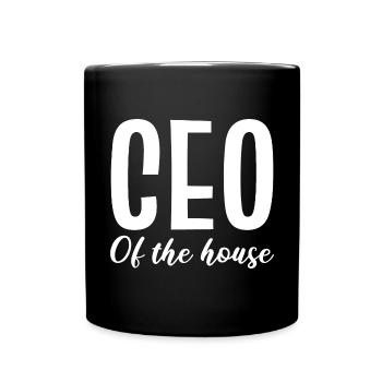 CEO of the house. Loving Mother Gift - Full Colour Mug - black - Front