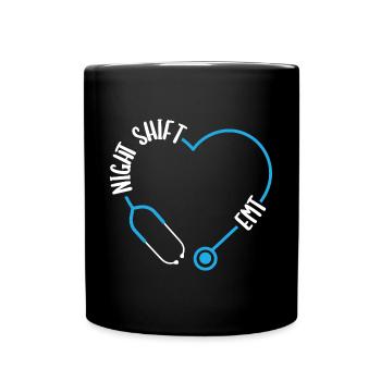 Professional AMbulance Night Shift EMT Paramedic - Full Colour Mug - black - Front