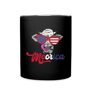 Moorica Cow USA Drapeau - Mug uni - noir - Devant