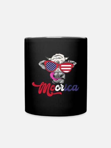 Moorica Kuh USA Flagge - Tasse einfarbig - Schwarz