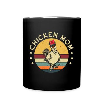Maman poulet - Mug uni - noir - Devant