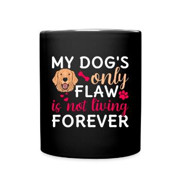 Golden Retriever Dog's Only Flaw Funny Graphics - Full Colour Mug - black - Front