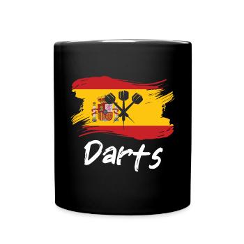 Espagne, Dart Player Design / Dartboard - Mug uni - noir - Devant