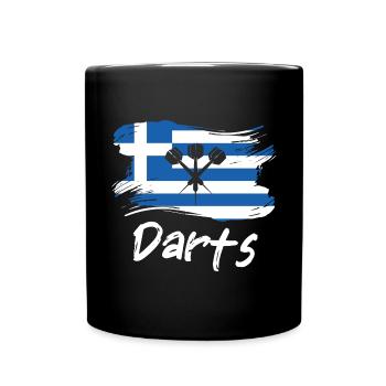 Greece Dart Player Design / Dartboard - Full Colour Mug - black - Front
