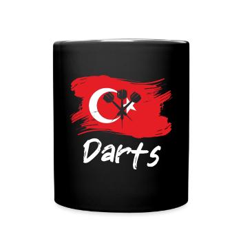 Turkey Dart Player Design / Dartboard - Full Colour Mug - black - Front