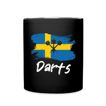 Conception de joueur de fléchettes suédois / Dartboard - Mug uni - noir - Devant