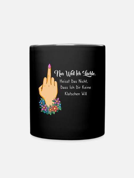 Nur weil ich lächle heißt nicht keine klatschen - Tasse einfarbig - Schwarz