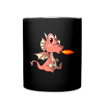 Sweet dragon spits fire - Full Colour Mug - black - Front