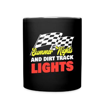 Summer Nights And Dirt Track Lights Track Racing - Tasse einfarbig - Schwarz - Vorne